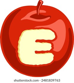 Red Apple Letter Alphabet Vector Element