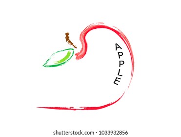 Red apple. Apple logo.