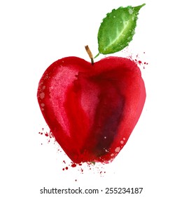 Red apple logo design template. food or fruit icon.