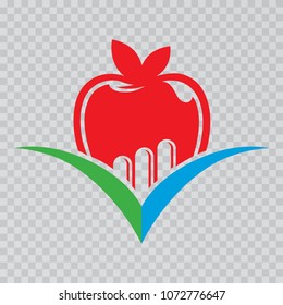 Red Apple Logo Illustration