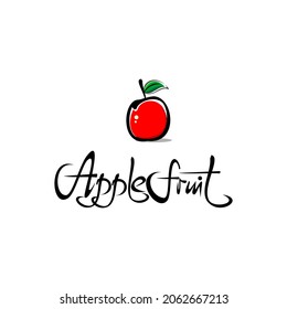 red apple logo illustration vector