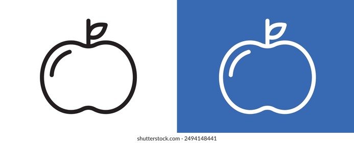 Red apple logo sign set vector outline