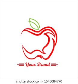 red apple logo simple, mascot fruit for your company, fresh juice apple
