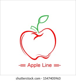Red apple logo simple, mascot fruit for your company, fresh juice apple