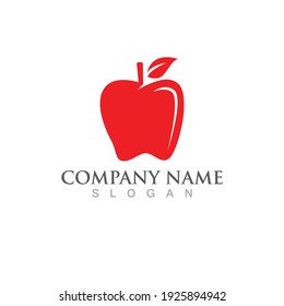Red apple logo symbol icon, vector image.