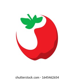 Red apple logo vector icon graphic design a healthy lifestyle symbol sign element