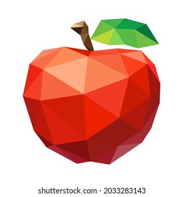 A red apple with a low poly concept is suitable for use as an icon, symbol and logo. This design is vector-based so it can be edited according to the size you want.