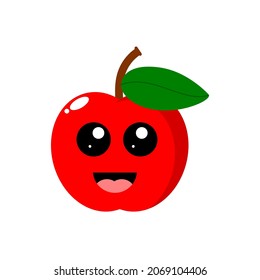 Vector de mascota de manzana roja. Icono de Apple o clipart.