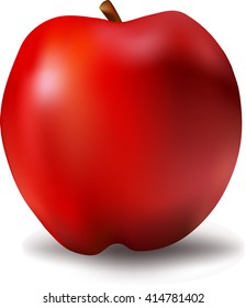 Red apple mesh isolated in realistic style on white background. Vegetarian food. Isolated illustration. Logo design. Natural food. 3d illustration Fresh vitamin nutrition. Organic fruit.