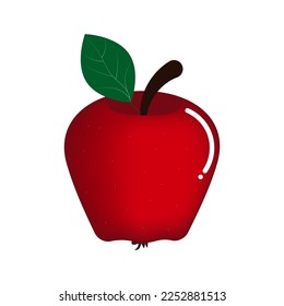 manzana roja sobre un fondo blanco aislado.