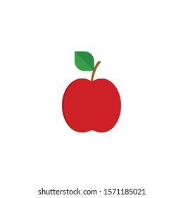 Red apple on white background