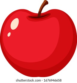 Red apple on white background illustration