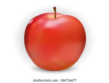 red apple on a white background