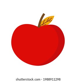 Red apple on a white background for use in web design or clipart