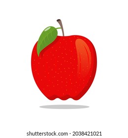 Red apple on a white background big shiny red apple vector