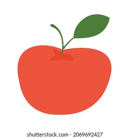 Red apple on white background, vector image