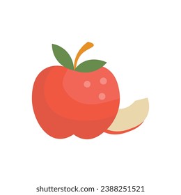 Red apple on white background