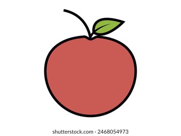 Red apple on white background.