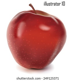 red apple on a white background