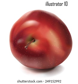 red apple on a white background