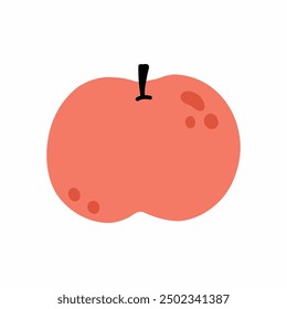 Manzana roja sobre fondo blanco. elemento de decoración de postal