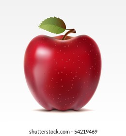 Red apple on a white background