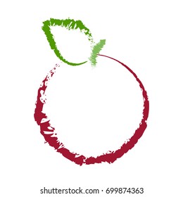 Red Apple on a white background