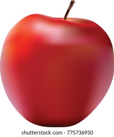 red apple on white background