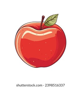 manzana roja sobre plantilla vectorial de diseño de ilustración blanca