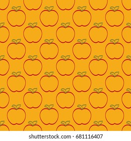 Red Apple Pattern, seamless vector illustration with abstract apples