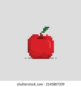 red apple in pixel style