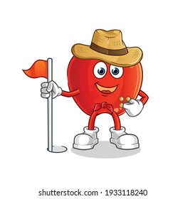 Red Apple scout vector. cartoon character