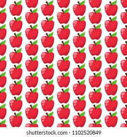 Red Apple Seamless Pattern - Red apples on white background