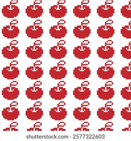 red apple seamless pattern design