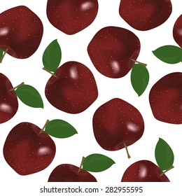 Red apple seamless pattern. EPS 10 vector illustration with mesh and transparency.