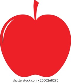 Ilustración vectorial de silueta de manzana roja, silueta de manzana