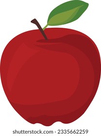 Ilustración plana simple de manzana roja