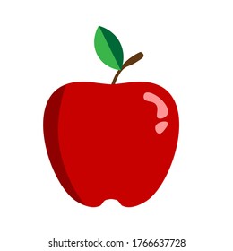 Roter Apfel. Einfaches Apfel im Flachstil