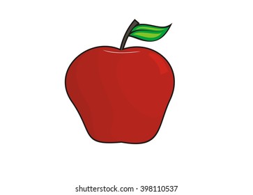 red apple simple illustration