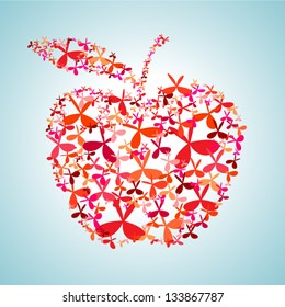 red apple from small propellers / template place for text template