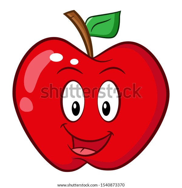 Red Apple Smile Face Icon Cartoon Stock Vector (Royalty Free) 1540873370