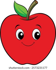 A red apple with a smile on its face | Premium AI-generated vector