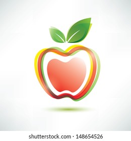 red apple symbol, vector icon