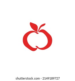 Red Apple Symbol Vector On White Stock Vector (Royalty Free) 2149189727 ...