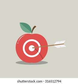 Red Apple as a target. Vector