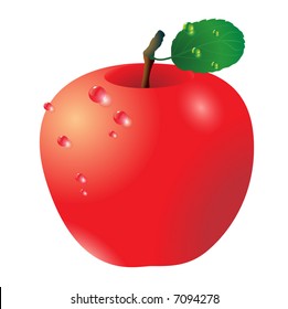 Red apple. Vector