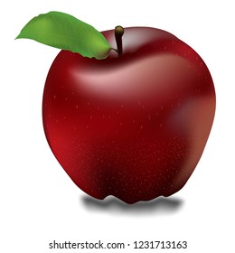 Red apple vector in 3D style