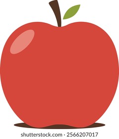 Red Apple Vector Art with a Modern White Background