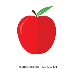 Red apple vector cartoon illustration
