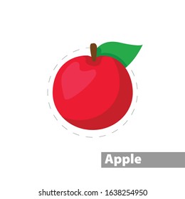 Red apple vector flat illustration icon